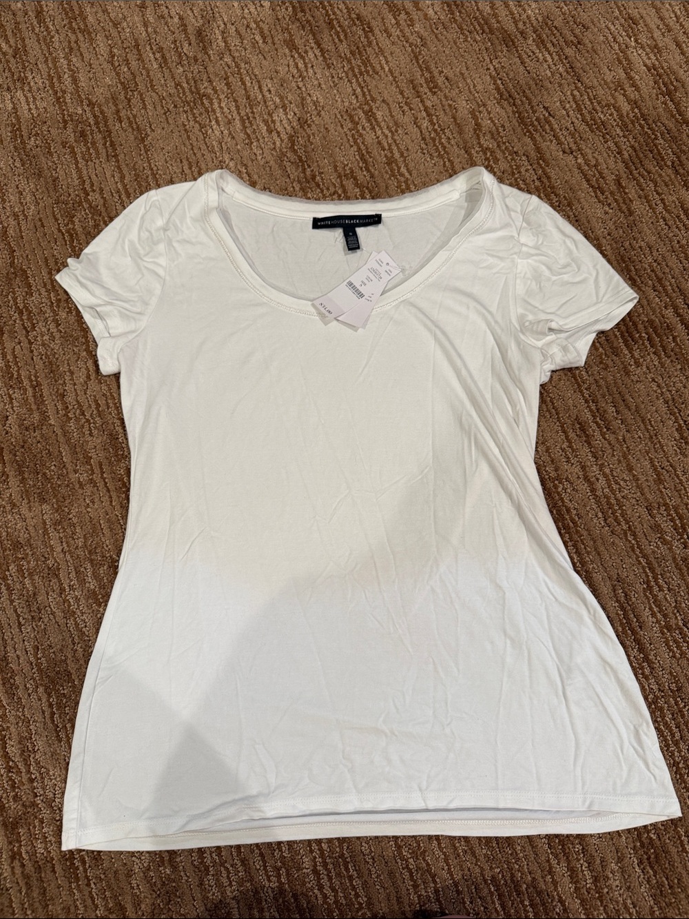 WHBM White Scoop Neck Short-Sleeve Tee - Picture 1 of 4